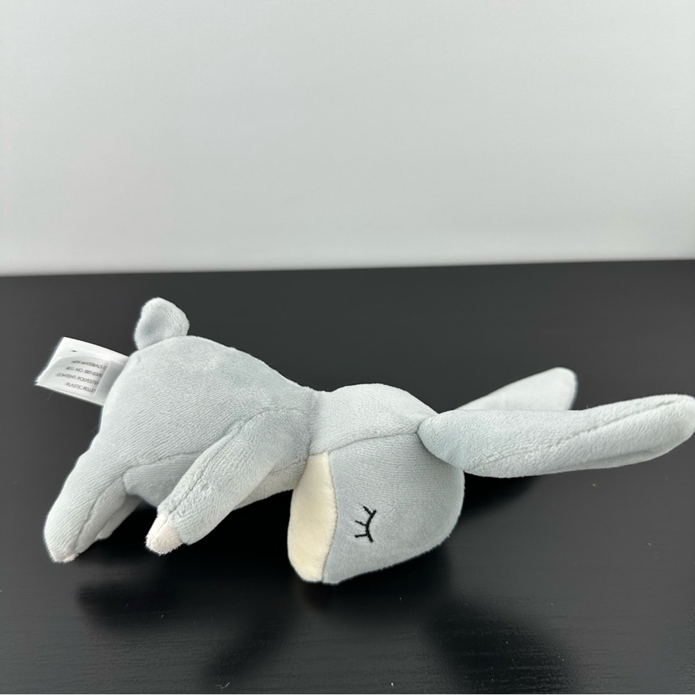 Jellycat Minikin Bunny Rabbit Grey Plush Stuffed Animals Beans Closed Eyes 8” - Picture 3 of 4
